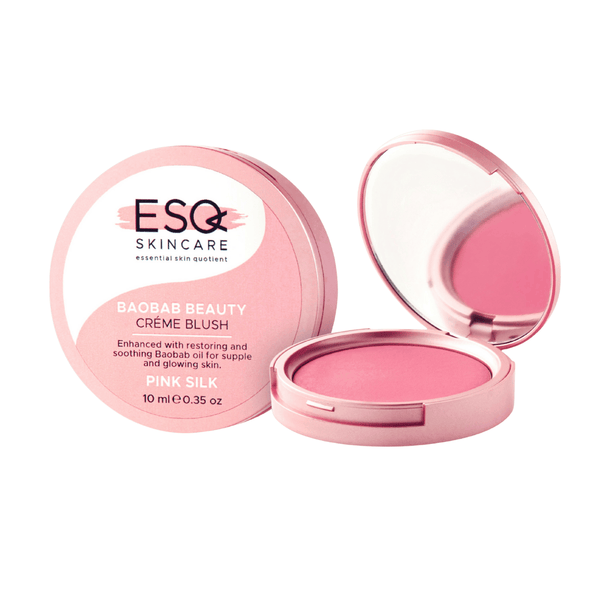 ESQ Skincare Baobab Beauty Creme Blush with open case on a white background