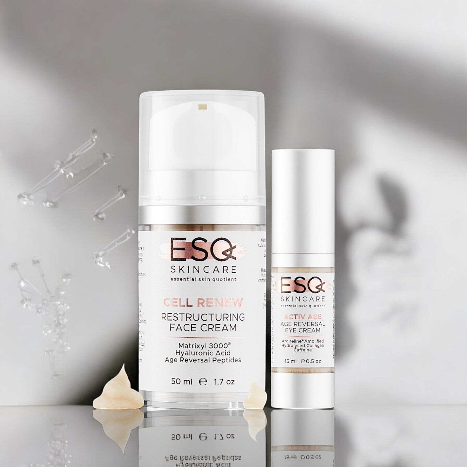 Peptide Power Gift Set featuring a face cream and eye cream with Matrixyl 3000 and hyaluronic acid for anti-aging and skin rejuvenation.