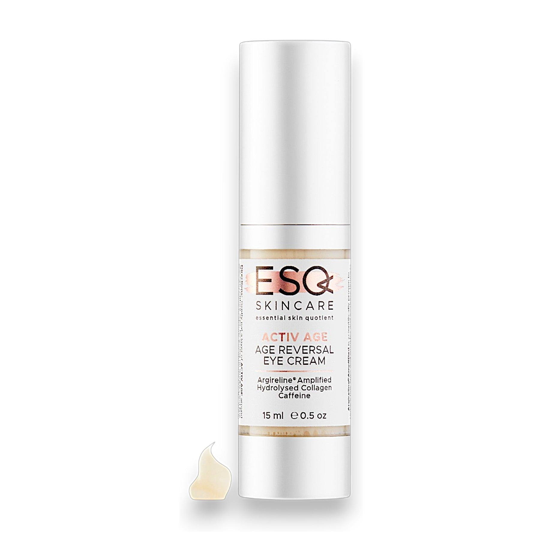 ESQ Skincare Activ~Age Age Reversal Eye Cream – all-natural anti-aging eye cream with age-reversal peptides, hyaluronic acid, and antioxidants to reduce wrinkles, puffiness, and dark circles, suitable for all skin types
