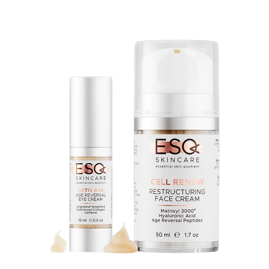 Two skincare products from ESQ Skincare on a white background