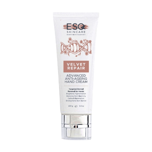 ESQ Skincare Velvet Repair Advanced Anti-Ageing Hand Cream on a white background