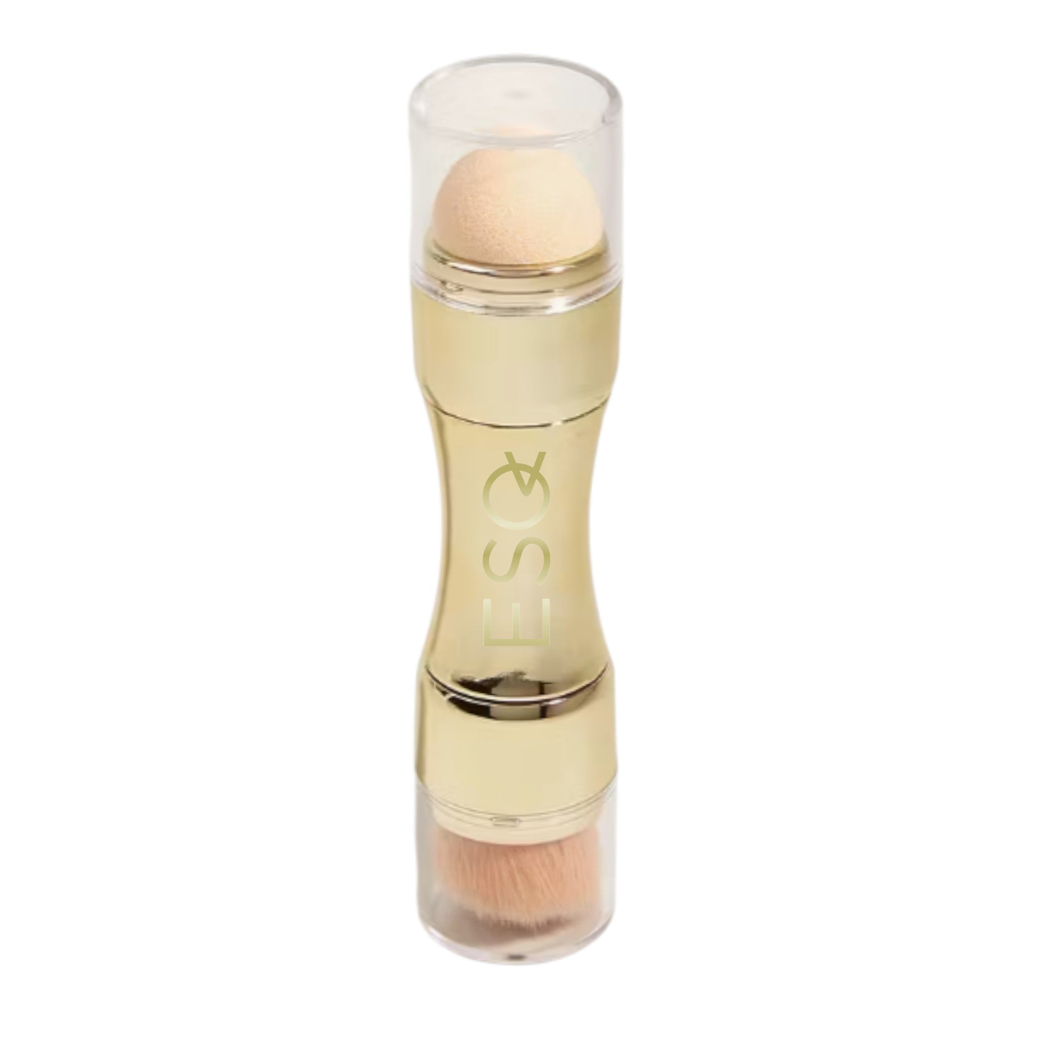 Makeup stick with applicator on a white background